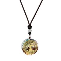 Wholesale Jewelry Casual Ethnic Style Tree Stainless Steel Resin Pendant Necklace Long Necklace sku image 4