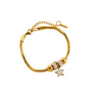 Brillant Star Forme De Cœur Papillon Acier Inoxydable 316 Strass Plaqué Or 14K Strass Bracelets En Masse main image 6