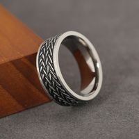 Punk Round Stainless Steel Men's Wide Band Ring main image 5