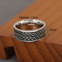 Punk Round Stainless Steel Men's Wide Band Ring main image 3