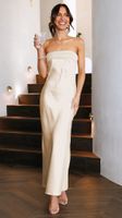 Women's A-line Skirt Elegant Boat Neck Zipper Sleeveless Solid Color Maxi Long Dress Banquet main image 4