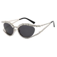 Y2k Hip-hop Punk Color Block Pc Special-shaped Mirror Diamond Frameless Women's Sunglasses main image 3