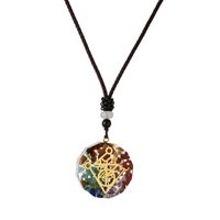 Wholesale Jewelry Casual Ethnic Style Tree Stainless Steel Resin Pendant Necklace Long Necklace sku image 8