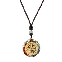 Wholesale Jewelry Casual Ethnic Style Tree Stainless Steel Resin Pendant Necklace Long Necklace sku image 12