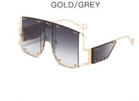 Ins Style Cool Style Solid Color Pc Special-shaped Mirror Full Frame Men's Sunglasses sku image 1