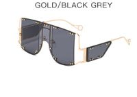 Ins Style Cool Style Solid Color Pc Special-shaped Mirror Full Frame Men's Sunglasses sku image 2