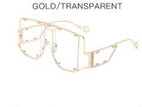 Ins Style Cool Style Solid Color Pc Special-shaped Mirror Full Frame Men's Sunglasses sku image 3