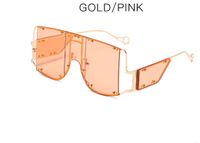 Ins Style Cool Style Solid Color Pc Special-shaped Mirror Full Frame Men's Sunglasses sku image 4