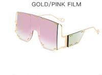 Ins Style Cool Style Solid Color Pc Special-shaped Mirror Full Frame Men's Sunglasses sku image 5