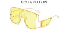 Ins Style Cool Style Solid Color Pc Special-shaped Mirror Full Frame Men's Sunglasses sku image 6