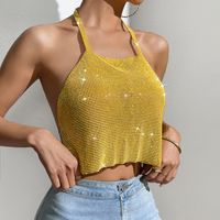 Women's Camisole Tank Tops Rhinestone Streetwear Solid Color main image 6