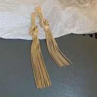 1 Pair Ins Style Exaggerated Tassel Knot Copper Plating Drop Earrings main image 5