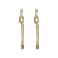 1 Paire Style Ins Exagéré Gland Nouer Le Cuivre Placage Boucles D'oreilles main image 3