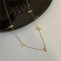 Casual Simple Style Solid Color Rectangle Titanium Steel Polishing Plating Necklace main image 3