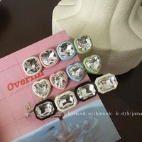 Estilo Coreano Cuadrado Forma De Corazón Aleación Embutido Diamantes De Imitación Pinza Para El Cabello main image 1