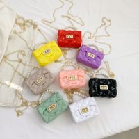 Women's Small Pvc Solid Color Elegant Classic Style Square Lock Clasp Shoulder Bag Handbag Crossbody Bag main image 1