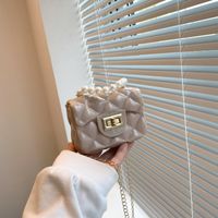 Women's Small Pvc Solid Color Elegant Classic Style Square Lock Clasp Shoulder Bag Handbag Crossbody Bag sku image 7