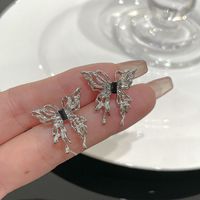 Sweet Geometric Butterfly Bow Knot Imitation Pearl Alloy Inlay Rhinestones Women's Earrings 1 Pair sku image 322