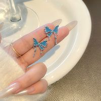 Sweet Geometric Butterfly Bow Knot Imitation Pearl Alloy Inlay Rhinestones Women's Earrings 1 Pair sku image 59