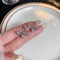 Sweet Geometric Butterfly Bow Knot Imitation Pearl Alloy Inlay Rhinestones Women's Earrings 1 Pair sku image 328
