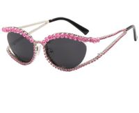 Y2k Hip-hop Punk Color Block Pc Special-shaped Mirror Diamond Frameless Women's Sunglasses sku image 1