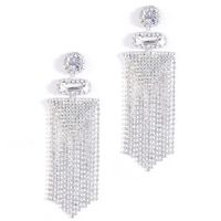 Business Solid Color Rhinestone Patchwork Women's Drop Earrings main image 3