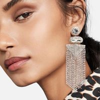 Business Solid Color Rhinestone Patchwork Women's Drop Earrings main image 1