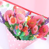 Mother's Day New Three-dimensional Bouquet Greeting Card Creative Carnation Flower Card Teacher's Day Blessing Bouquet Greeting Card main image 1