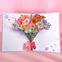 Mother's Day New Three-dimensional Bouquet Greeting Card Creative Carnation Flower Card Teacher's Day Blessing Bouquet Greeting Card main image 5