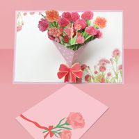 Mother's Day New Three-dimensional Bouquet Greeting Card Creative Carnation Flower Card Teacher's Day Blessing Bouquet Greeting Card sku image 2