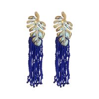 Simple Style Leaf Alloy Seed Bead Patchwork Women's Drop Earrings main image 3