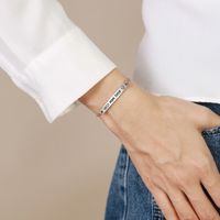 Simple Style Letter Stainless Steel 18K Gold Plated ID Bracelet In Bulk main image 9