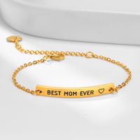 Simple Style Letter Stainless Steel 18K Gold Plated ID Bracelet In Bulk main image 5