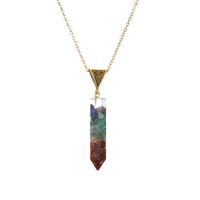 Wholesale Jewelry Ins Style Casual Multicolor Rectangle Stainless Steel Natural Stone Resin Pendant Necklace Long Necklace sku image 5