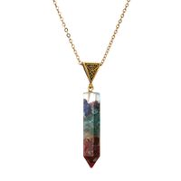 Wholesale Jewelry Ins Style Casual Multicolor Rectangle Stainless Steel Natural Stone Resin Pendant Necklace Long Necklace main image 4