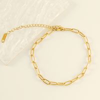 Casual Simple Style Solid Color 304 Stainless Steel Plating Titanium Steel 18K Gold Plated Women'S Anklet main image 1