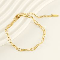 Casual Simple Style Solid Color 304 Stainless Steel Plating Titanium Steel 18K Gold Plated Women'S Anklet main image 4