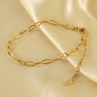 Casual Simple Style Solid Color 304 Stainless Steel Plating Titanium Steel 18K Gold Plated Women'S Anklet main image 2