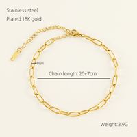 Casual Simple Style Solid Color 304 Stainless Steel Plating Titanium Steel 18K Gold Plated Women'S Anklet sku image 1