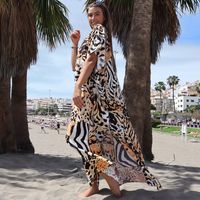 Women's Ethnic Style Beach Tie Dye Color Block Leopard Printing Cover Ups main image 4