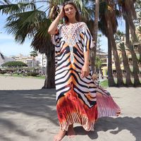 Women's Ethnic Style Beach Tie Dye Color Block Leopard Printing Cover Ups main image 11