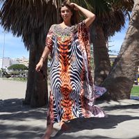 Women's Ethnic Style Beach Tie Dye Color Block Leopard Printing Cover Ups main image 5