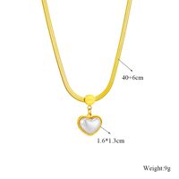 304 Stainless Steel 18K Gold Plated Elegant Plating Inlay Heart Shape Plastic Pendant Necklace main image 2