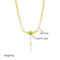 304 Stainless Steel 18K Gold Plated Retro Plating Inlay Sector Resin Necklace main image 3
