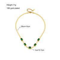 Retro Square 304 Stainless Steel Plating Inlay Artificial Rhinestones 18K Gold Plated Women'S Necklace main image 4