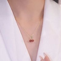 Simple Style Cherry Copper Pendant Necklace In Bulk main image 4