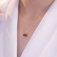 Simple Style Cherry Copper Pendant Necklace In Bulk main image 5