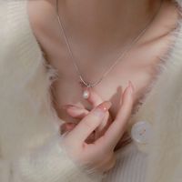 Simple Style Water Droplets Knot Sterling Silver Pearl Plating Freshwater Pearl Pendant Necklace main image 4