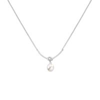 Einfacher Stil Wassertropfen Knoten Sterling Silber Perle Überzug Süßwasserperle Halskette Mit Anhänger sku image 1