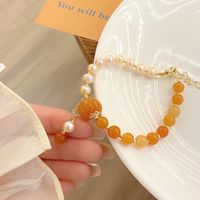 Wholesale Chinoiserie Retro Pumpkin Freshwater Pearl Jade Bracelets sku image 1